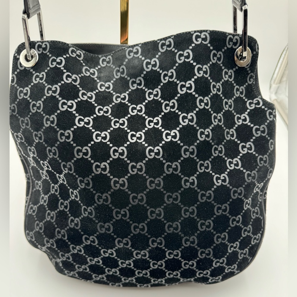 Gucci-Authentic-Guccisima Large Black Shoulder Bag Rare - Picture 9 of 16